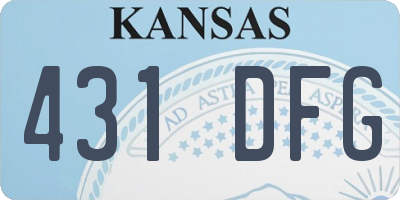 KS license plate 431DFG