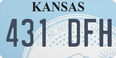 KS license plate 431DFH