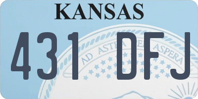 KS license plate 431DFJ