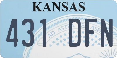 KS license plate 431DFN
