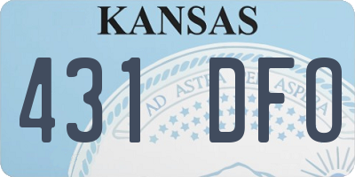 KS license plate 431DFO