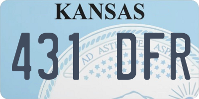 KS license plate 431DFR