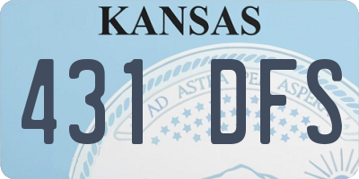 KS license plate 431DFS