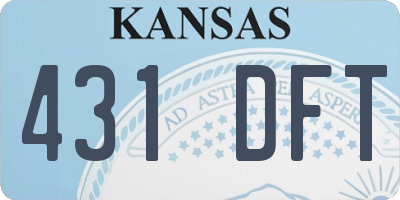 KS license plate 431DFT