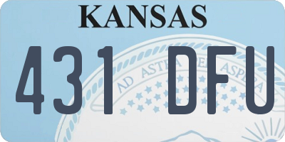 KS license plate 431DFU