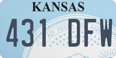 KS license plate 431DFW