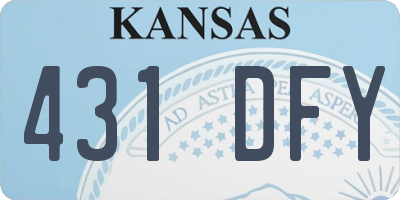 KS license plate 431DFY