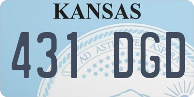 KS license plate 431DGD
