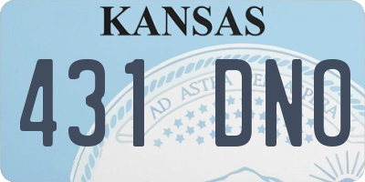 KS license plate 431DNO