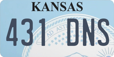KS license plate 431DNS