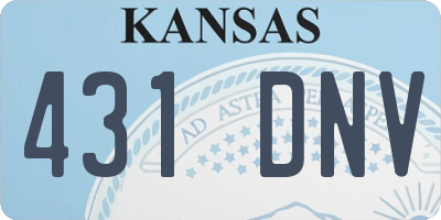 KS license plate 431DNV