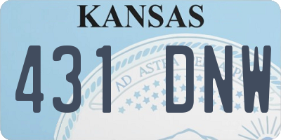 KS license plate 431DNW