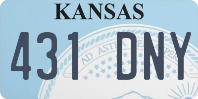 KS license plate 431DNY