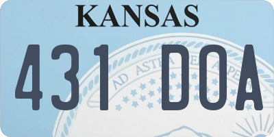 KS license plate 431DOA