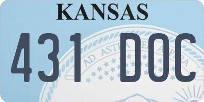 KS license plate 431DOC