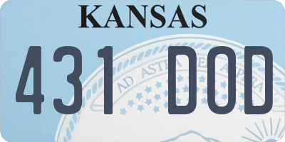 KS license plate 431DOD