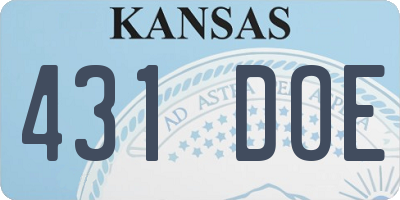 KS license plate 431DOE