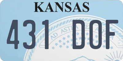 KS license plate 431DOF