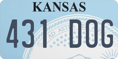 KS license plate 431DOG