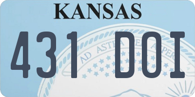 KS license plate 431DOI