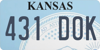 KS license plate 431DOK