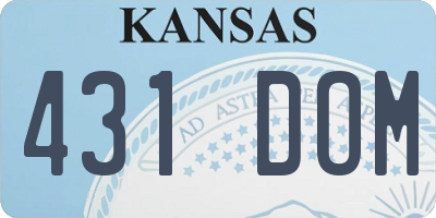 KS license plate 431DOM
