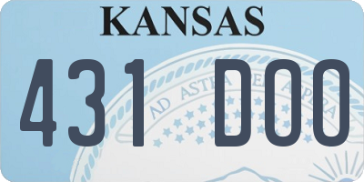 KS license plate 431DOO