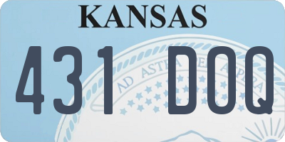 KS license plate 431DOQ