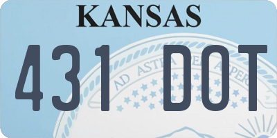 KS license plate 431DOT