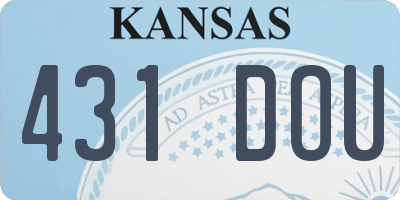 KS license plate 431DOU