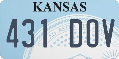 KS license plate 431DOV