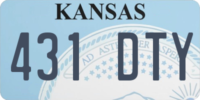 KS license plate 431DTY