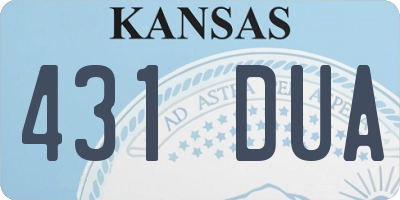 KS license plate 431DUA