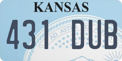 KS license plate 431DUB