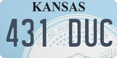KS license plate 431DUC
