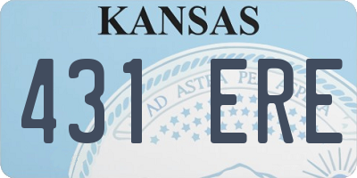 KS license plate 431ERE