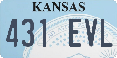 KS license plate 431EVL