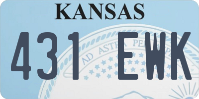 KS license plate 431EWK