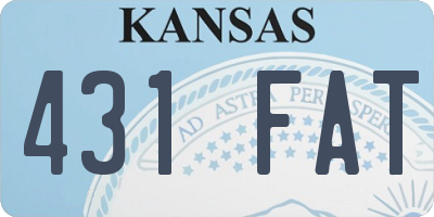 KS license plate 431FAT