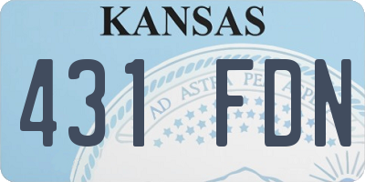 KS license plate 431FDN