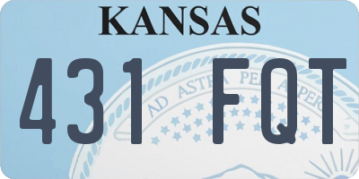 KS license plate 431FQT
