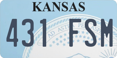 KS license plate 431FSM