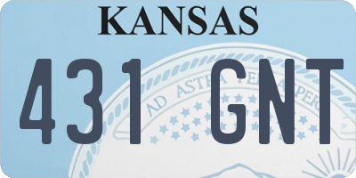 KS license plate 431GNT