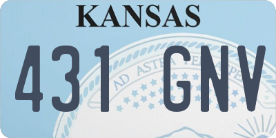 KS license plate 431GNV