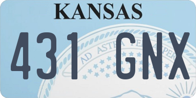 KS license plate 431GNX