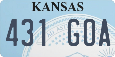 KS license plate 431GOA