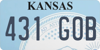 KS license plate 431GOB