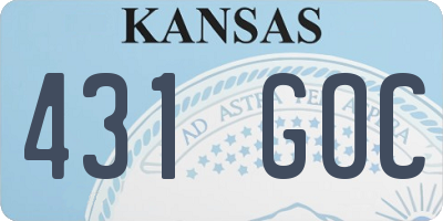 KS license plate 431GOC