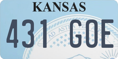 KS license plate 431GOE