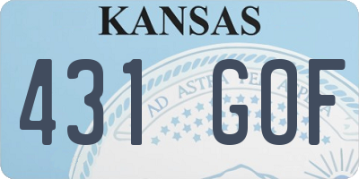 KS license plate 431GOF